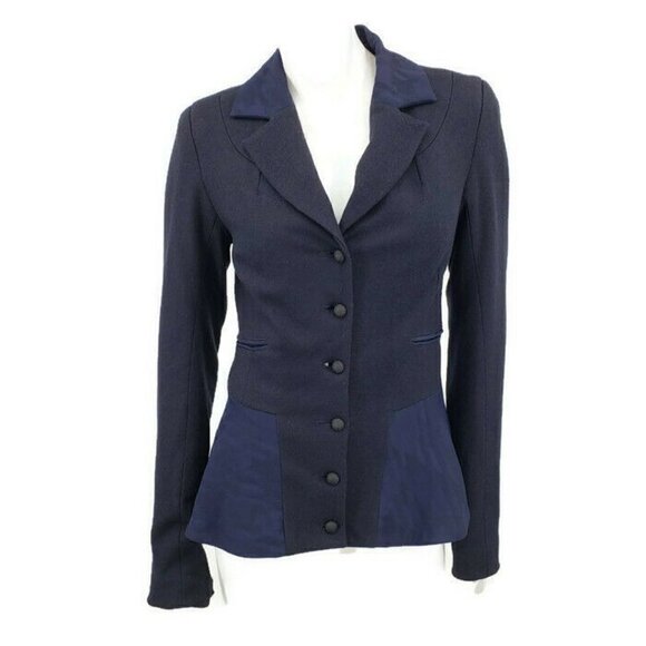 Cosa Nostra By Jeffrey Sebelia Womens Blazer Size Small Navy Blue Fitted Jacket - Picture 1 of 7